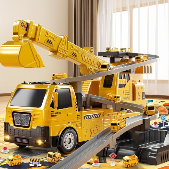 2 in 1 Construction Cranes Truck Toy Playset